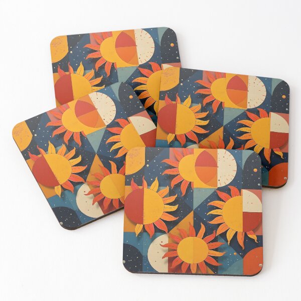 Item preview, Solar Rhythm – Bauhaus Pop Art Sun& Moon Pattern designed and sold by WhimsicalThredz.