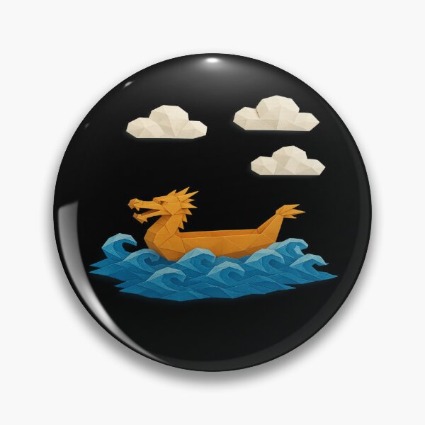 Item preview, Origami Dragon Boat Sailing Under Puffy Paper Clouds designed and sold by S-Dstyle.