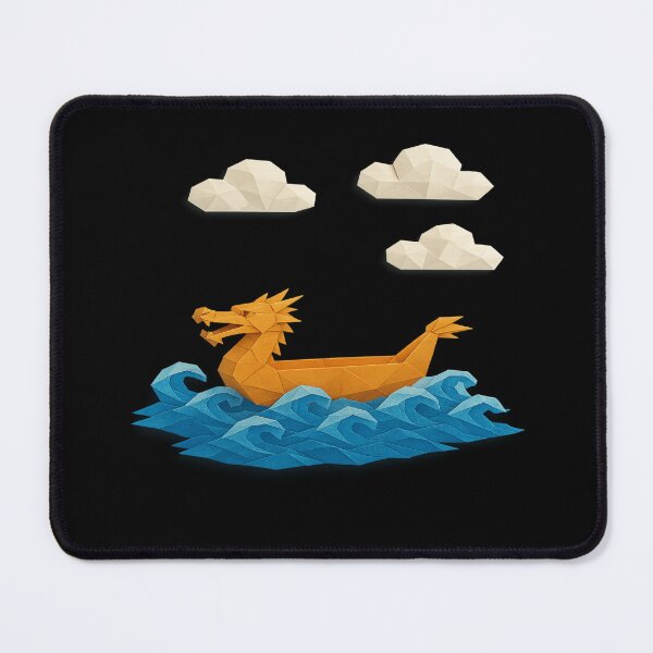 Item preview, Origami Dragon Boat Sailing Under Puffy Paper Clouds designed and sold by S-Dstyle.