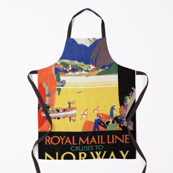 Item preview, Vintage Royal Mail Line Travel Poster | Norway Cruise Art | Art Deco Style by Richard Beck | 1920s-1930s Norwegian Fjord Scene designed and sold by artofuniverse.