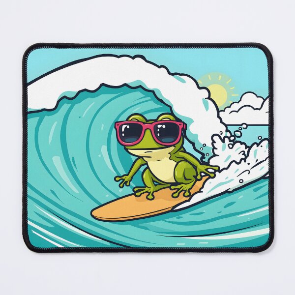 Item preview, Cool Surfing Frog with Sunglasses – Summer Beach Vibes designed and sold by ArtistanForge.