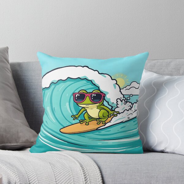 Item preview, Cool Surfing Frog with Sunglasses – Summer Beach Vibes designed and sold by ArtistanForge.