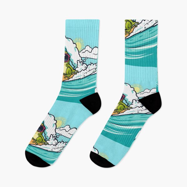 Item preview, Cool Surfing Frog with Sunglasses – Summer Beach Vibes designed and sold by ArtistanForge.