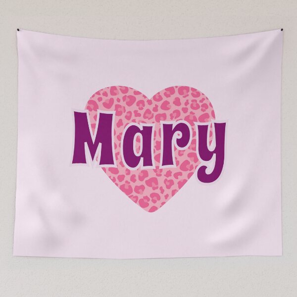Artikelvorschau, Mary Name Rosa Leopard Herz entworfen und verkauft von Jeallan Designs.