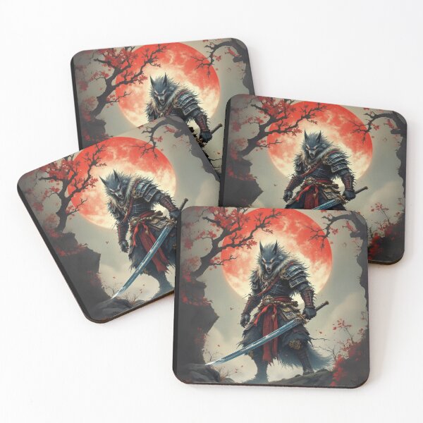 Item preview, Okami Shogun - Wolf Warrior Japanese Samurai Art designed and sold by CamillaCreation.