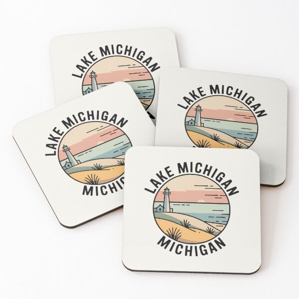 Item preview, Lake Michigan Lighthouse – Minimalist Pastel Line Art Sticker designed and sold by Horizon Tales.