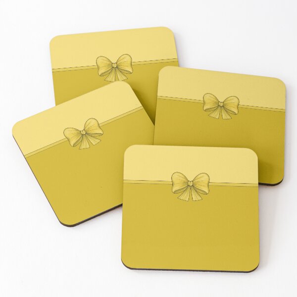 Item preview, Yellow bow with ribbon dividing the background into light yellow and dark yellow background designed and sold by Cherevan.