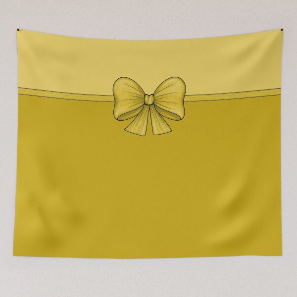 Item preview, Yellow bow with ribbon dividing the background into light yellow and dark yellow background designed and sold by Cherevan.