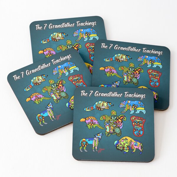 Item preview, 7 Grandfather Teachings - Dark Teal designed and sold by Miskobineshii.