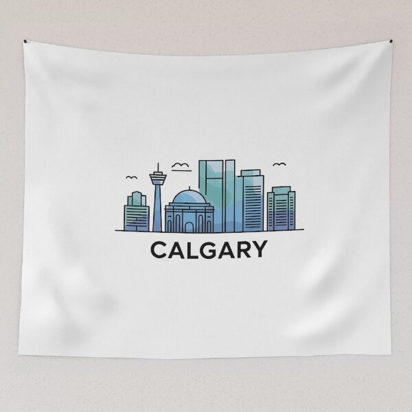 Item preview, Calgary Skyline – Minimalist Cool Blue Travel Souvenir Design designed and sold by Paper Drip.
