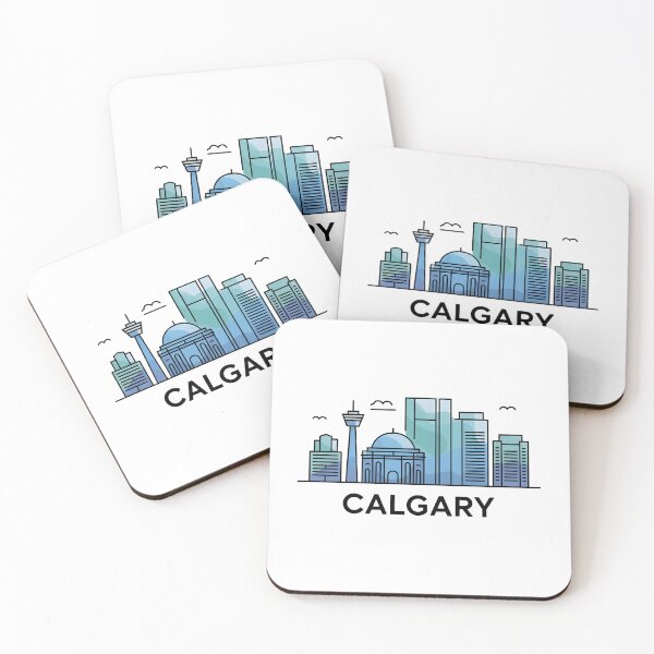 Item preview, Calgary Skyline – Minimalist Cool Blue Travel Souvenir Design designed and sold by Paper Drip.