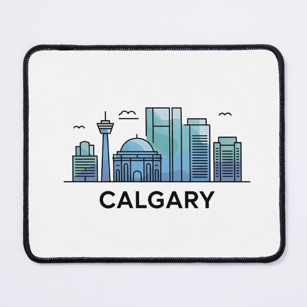 Item preview, Calgary Skyline – Minimalist Cool Blue Travel Souvenir Design designed and sold by Paper Drip.