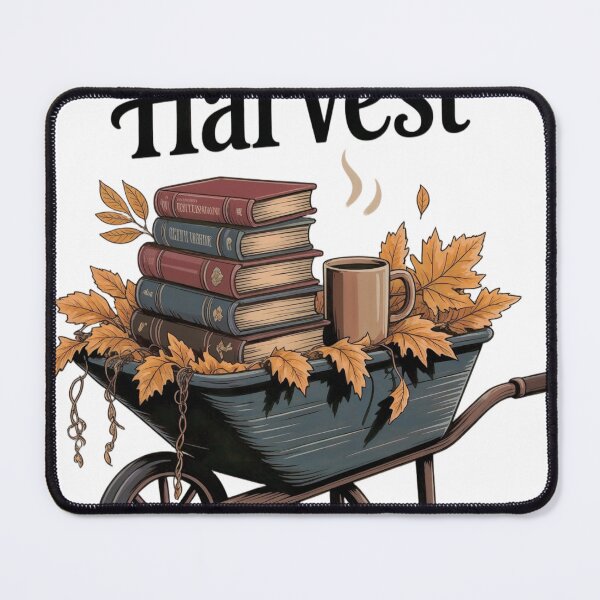 Item preview, Illustration of Wheelbarrow with Books, Mug, and Autumn Leaves designed and sold by Creative88Art.