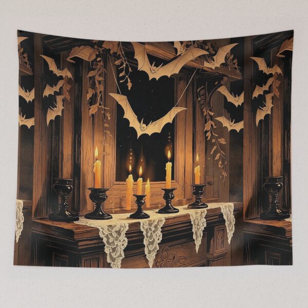 Item preview, Bat Garland & Candlelight – Cottagecore Halloween Decor designed and sold by Deezyned.