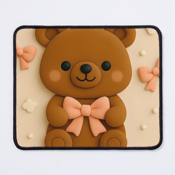 Item preview, Cute Brown Bear with Pink Ribbons designed and sold by kevinkreativity.