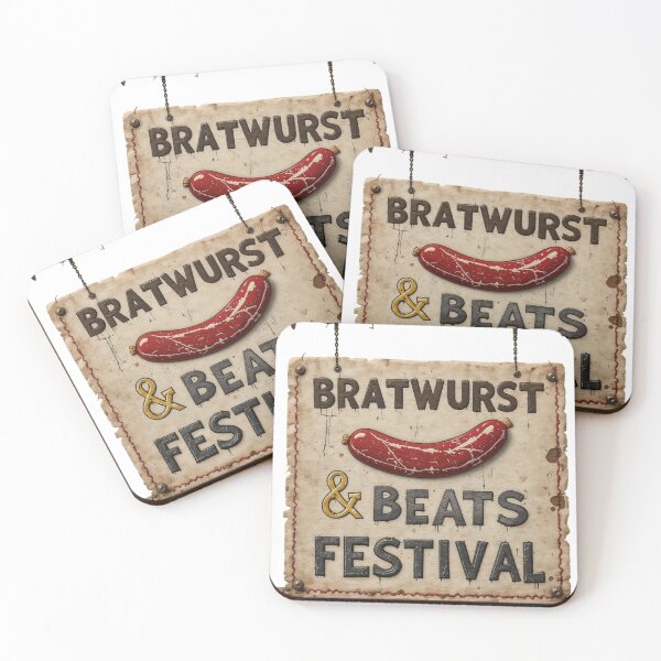 Item preview, Rustic Wooden Signboard for Bratwurst and Beats Festival designed and sold by Creative88Art.
