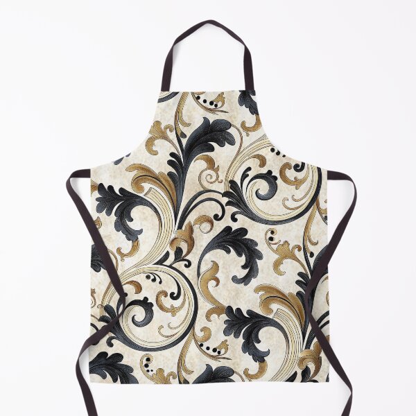 Item preview, Elegant Baroque Gold and Black Floral Swirl Seamless Pattern. designed and sold by RGShirtWorks.