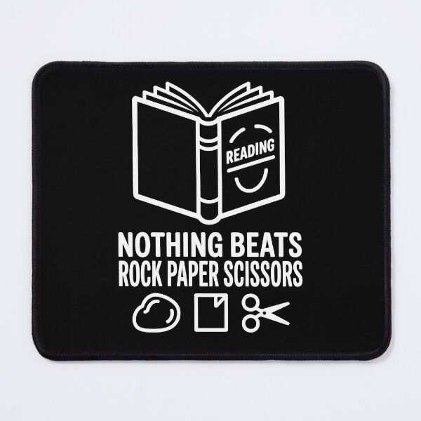 Item preview, Nothing Beats Reading Rock Paper Scissors – Minimalist White Book Design designed and sold by Stock4U.