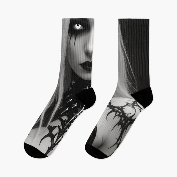 Item preview, Gothic Angel Fantasy Artwork | White Hair Dark Aesthetic Design designed and sold by ArtiQreate.