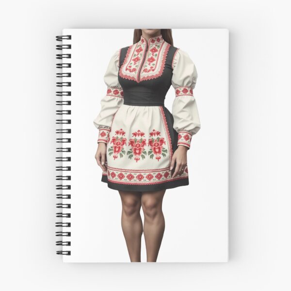 Item preview, Woman in Traditional Folk Dress with Embroidered Floral Patterns designed and sold by Creative88Art.