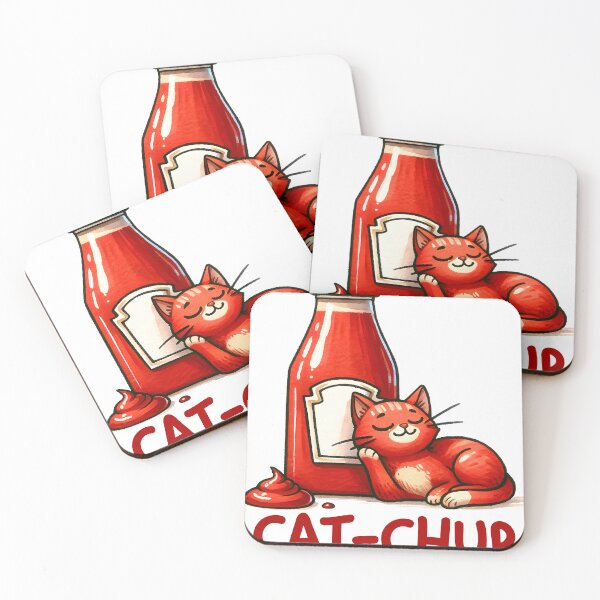Item preview, Catchup Funny Cat Ketchup designed and sold by Eiwaprints.