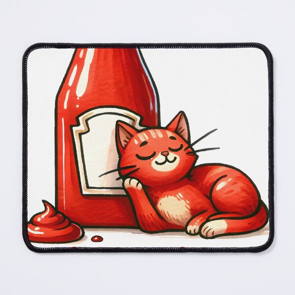 Item preview, Catchup Funny Cat Ketchup designed and sold by Eiwaprints.