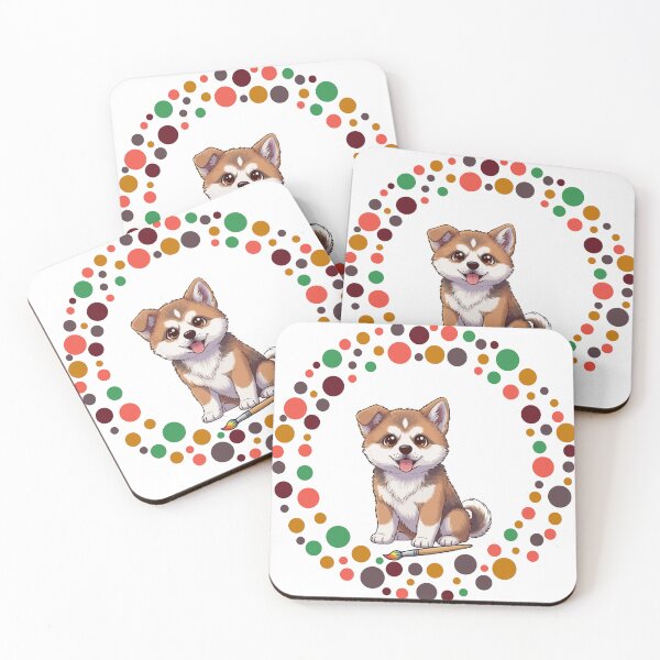Artikelvorschau, Feiern Sie den Dot Day mit meinem Akita Inu | Bunte Hundekunst entworfen und verkauft von The Real Life Symphony.