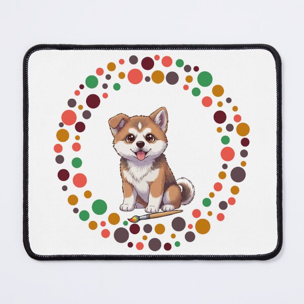 Item preview, Celebrate Dot Day with My Akita Inu | Colorful Dog Art designed and sold by The Real Life Symphony.