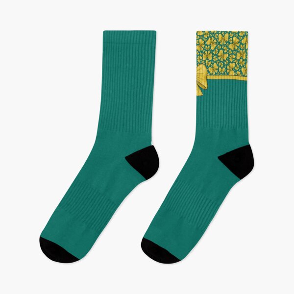 Item preview, Yellow bow with a ribbon that divides into a dark turquoise background with a pattern and without a pattern designed and sold by Cherevan.