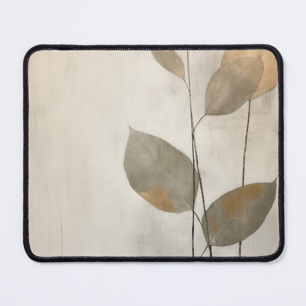Item preview, Minimalist japanese style rustic leaves in neutral and gold designed and sold by filigreedigital.