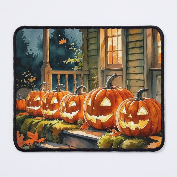Item preview, Enchanted Pumpkin Lanterns – Cozy Cottagecore Halloween designed and sold by Deezyned.