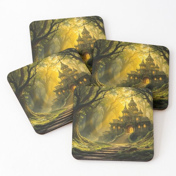 Item preview, Enchanted Forest Temple Fantasy Artwork designed and sold by eyeconart.