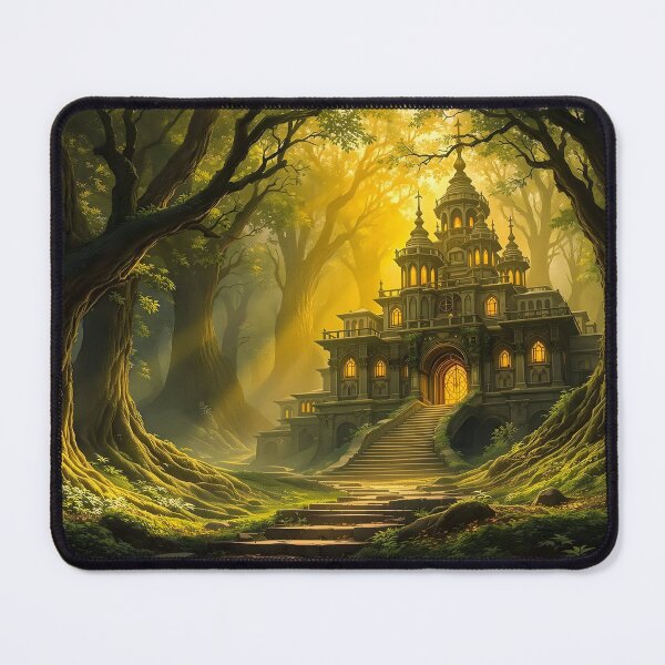 Item preview, Enchanted Forest Temple Fantasy Artwork designed and sold by eyeconart.