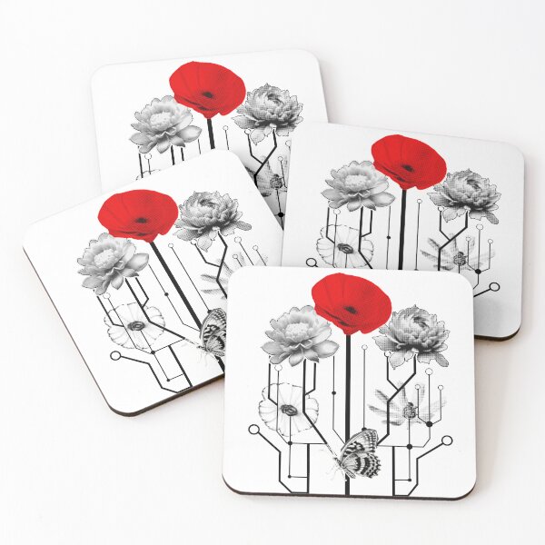 Item preview, Digital Flowers Logic Tree Technology Nature Fusion designed and sold by aubrey-stevens.