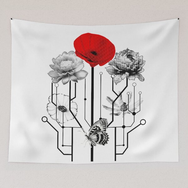 Item preview, Digital Flowers Logic Tree Technology Nature Fusion designed and sold by aubrey-stevens.