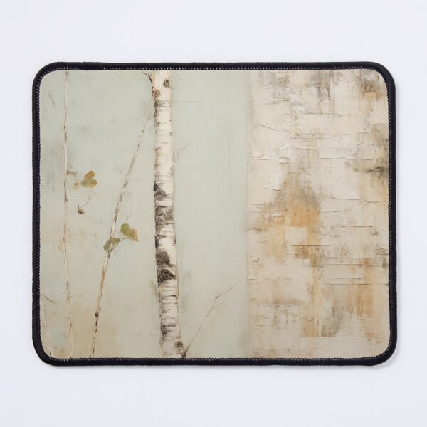Item preview, Washed out mint and neutral birch tree inspired by japandi and wabi sabi style designed and sold by filigreedigital.
