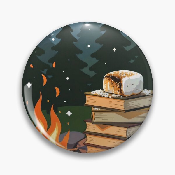 Item preview, Campfire with Logs, Books, and Marshmallow Under Starry Night Sky designed and sold by Creative88Art.