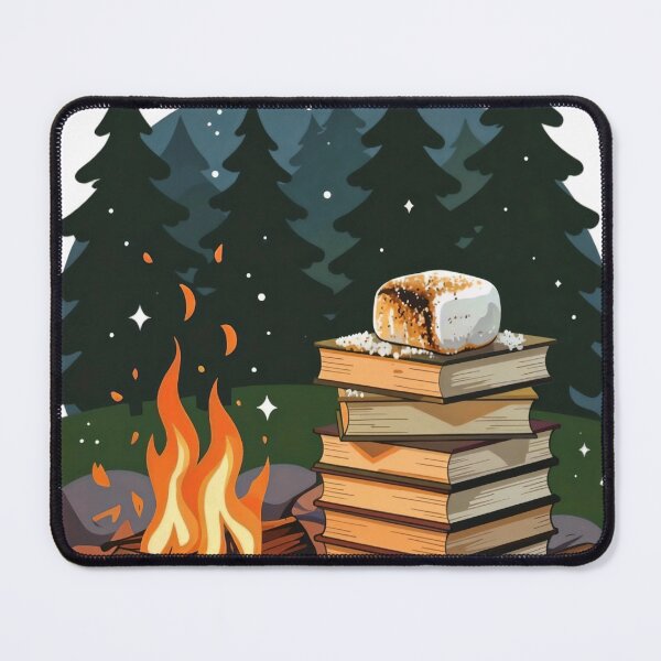 Item preview, Campfire with Logs, Books, and Marshmallow Under Starry Night Sky designed and sold by Creative88Art.