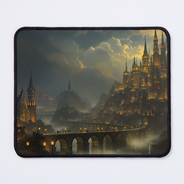 Item preview, Mystical Castle at Night – Fantasy Cityscape Artwork designed and sold by eyeconart.