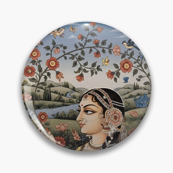Item preview, Elegante pintura de arte Guler con intrincados motivos florales designed and sold by Haus Of K.