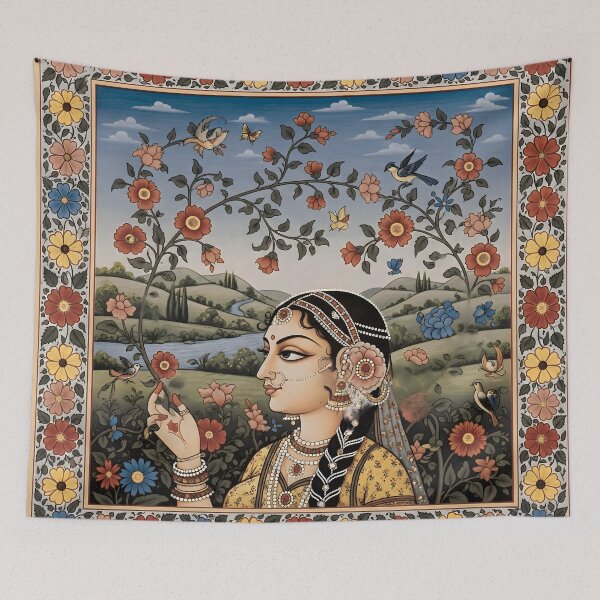 Item preview, Elegant Guler Art Painting with Intricate Floral Motif designed and sold by Haus Of K.