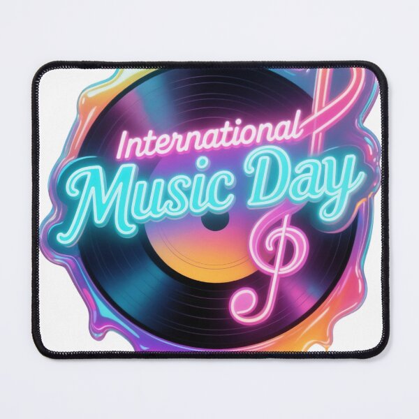 Item preview, Neon Vinyl Record Design Celebrating International Music Day designed and sold by Creative88Art.