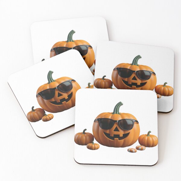 Item preview, Carved Jack o' Lantern with Sunglasses and Smaller Pumpkins designed and sold by Creative88Art.