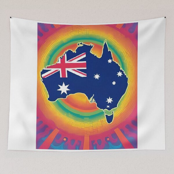 Item preview, Australia Outline in Flag Colors – Unique Map designed and sold by RAKO13.