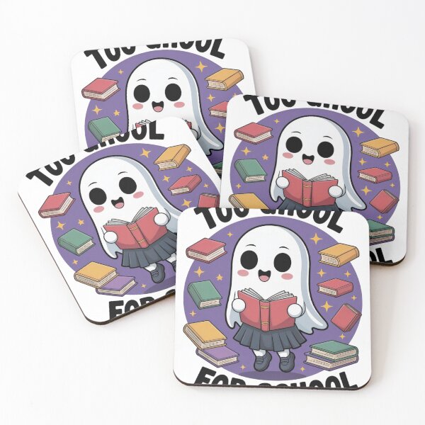 Item preview, Cartoon Ghost in School Uniform with Books and Stars designed and sold by Creative88Art.
