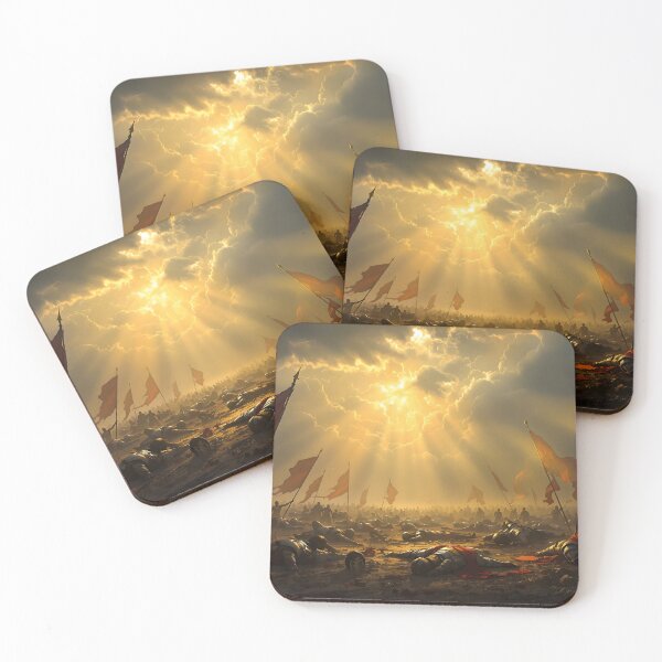 Item preview, Aftermath of War – Fallen Knights and Red Banners Fantasy Art designed and sold by eyeconart.