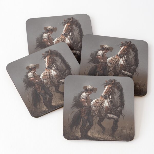 Item preview, Gritty Cowboy & Battle-Ready Horse - by NegarTv Designs designed and sold by NegarTv Designs.