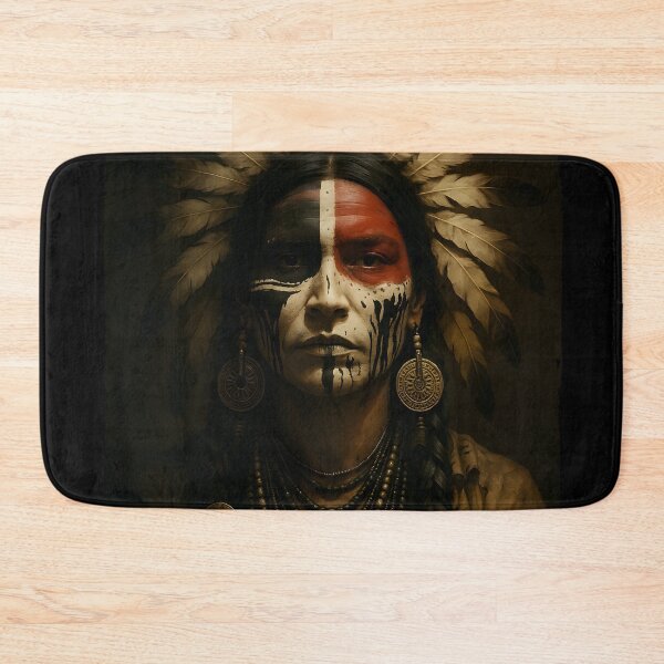 Item preview, Native American Man with Tribal Face Paint and Feather Headdress designed and sold by AFernandesDSG.