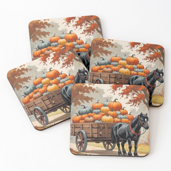 Item preview, Pumpkin Wagon Ride – Vintage Cottagecore Halloween designed and sold by Deezyned.