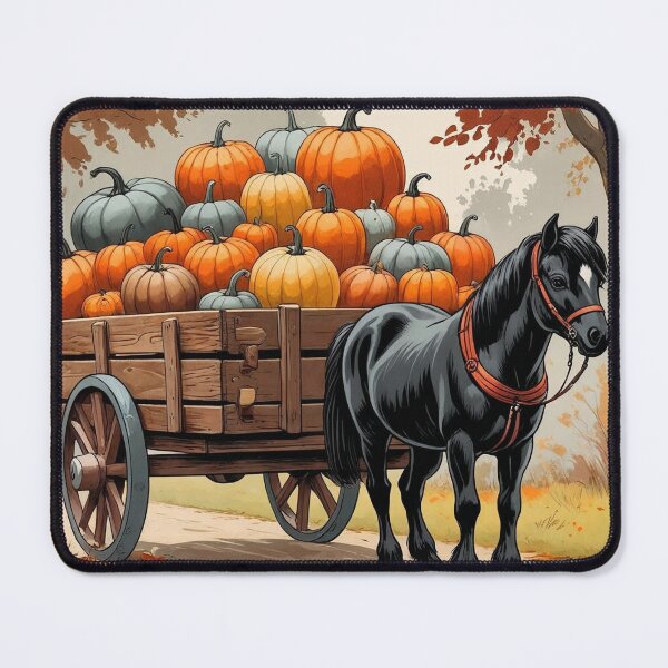 Item preview, Pumpkin Wagon Ride – Vintage Cottagecore Halloween designed and sold by Deezyned.